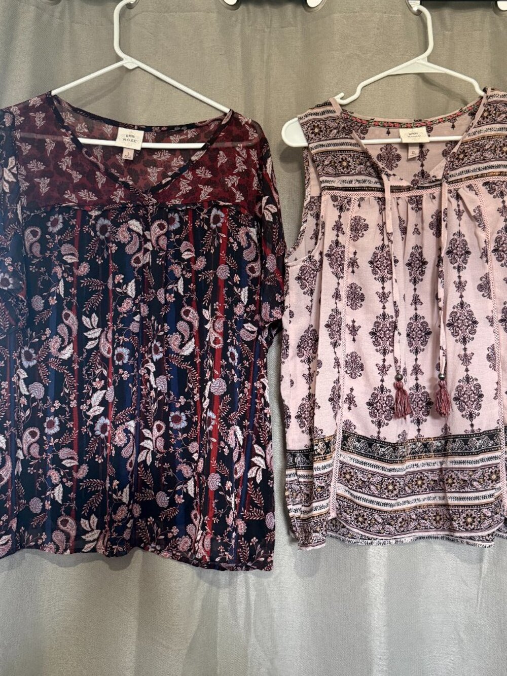 NWOT Women's Boho Blouse Bundle | Knox Rose + Sleeveless Printed Tank| Size L&XL